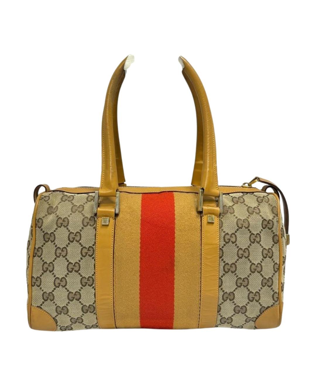 GUCCI Бежевая тканевая сумка тоут, фото 1