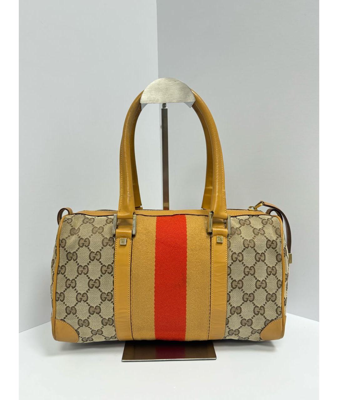 GUCCI Бежевая тканевая сумка тоут, фото 4