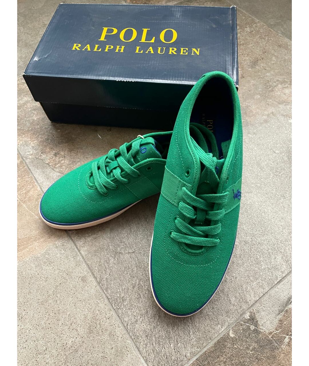 POLO RALPH LAUREN Зеленые текстильные низкие кроссовки / кеды, фото 5