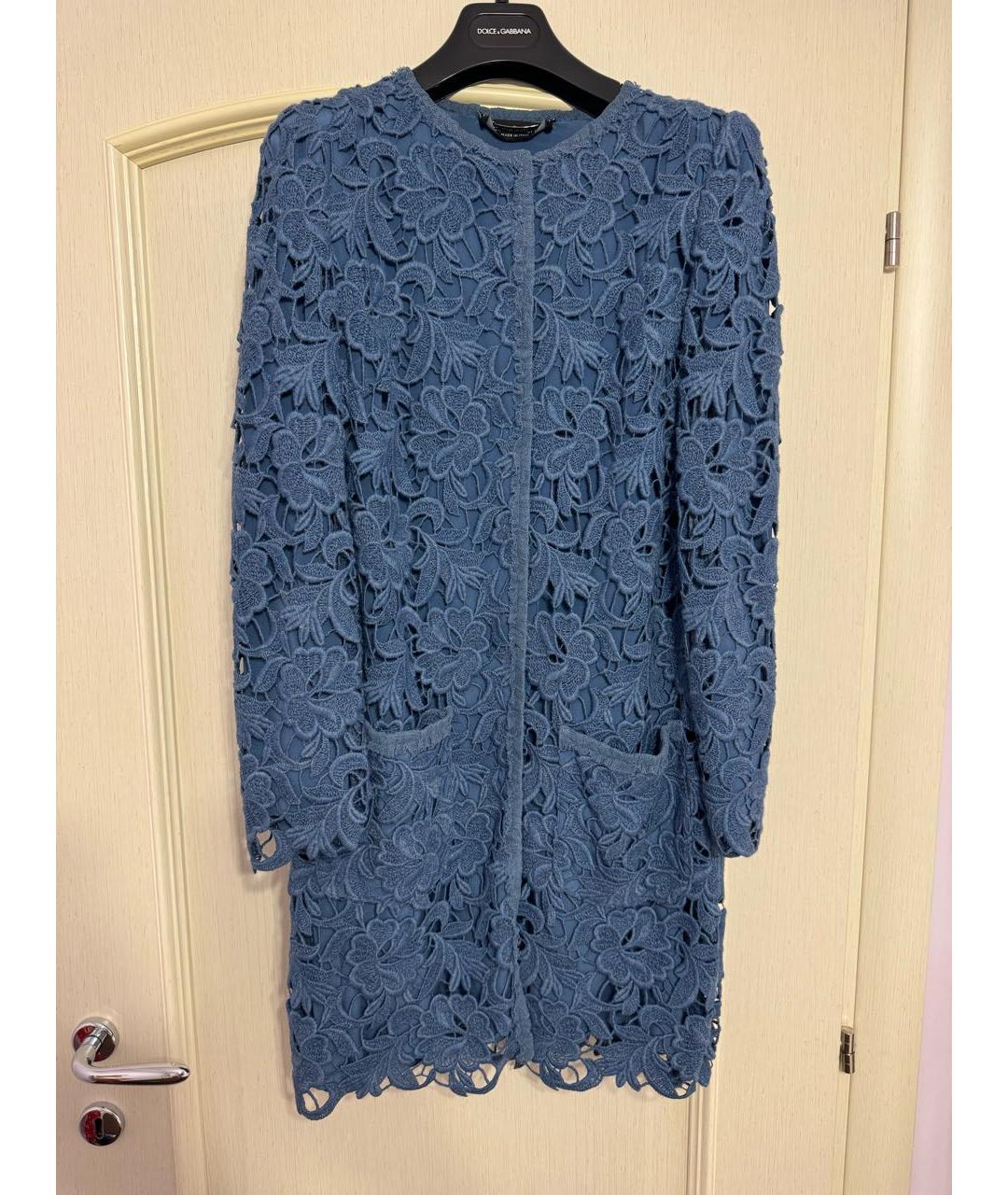 DOLCE&GABBANA Синее шерстяное пальто, фото 5