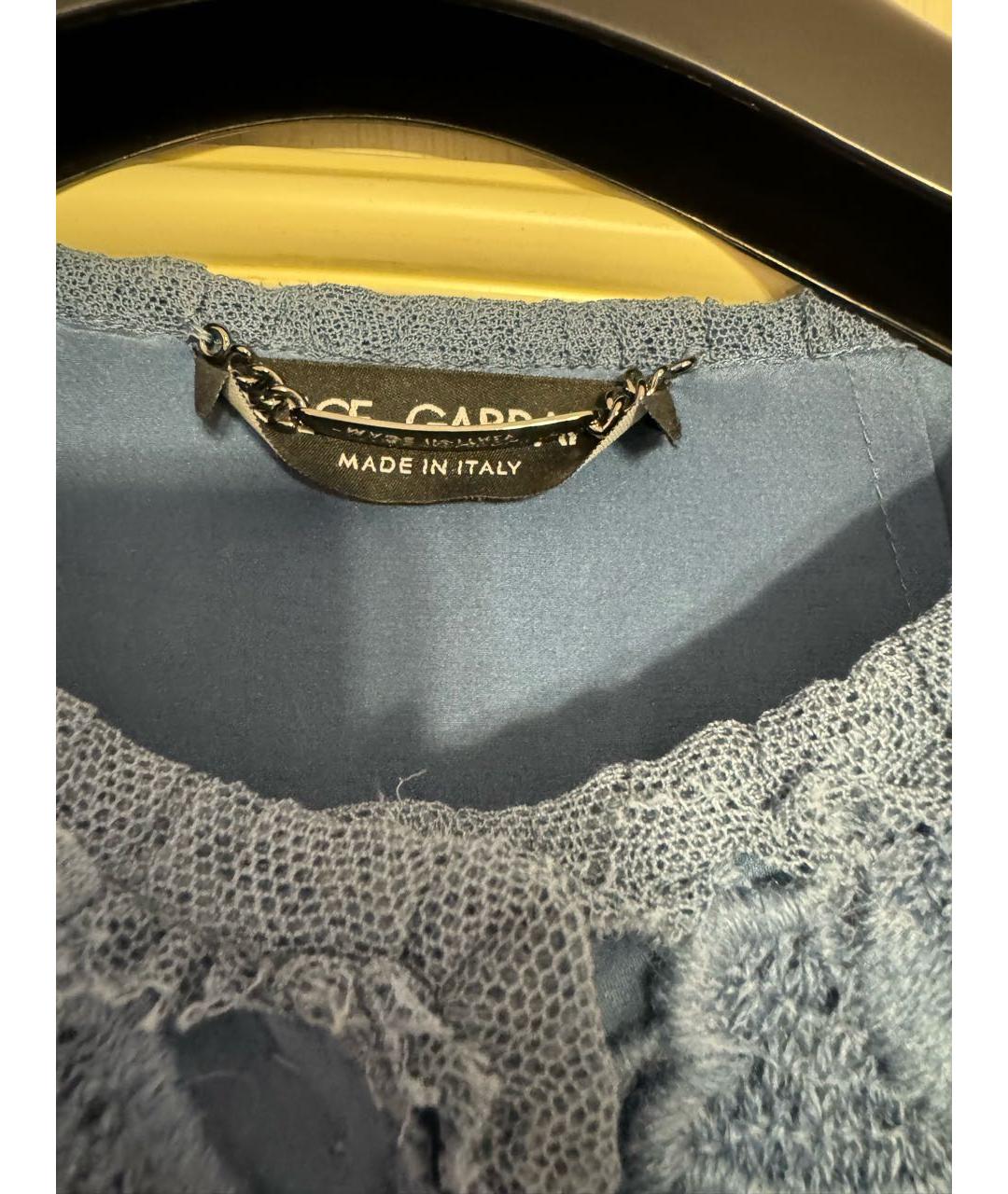 DOLCE&GABBANA Синее шерстяное пальто, фото 3