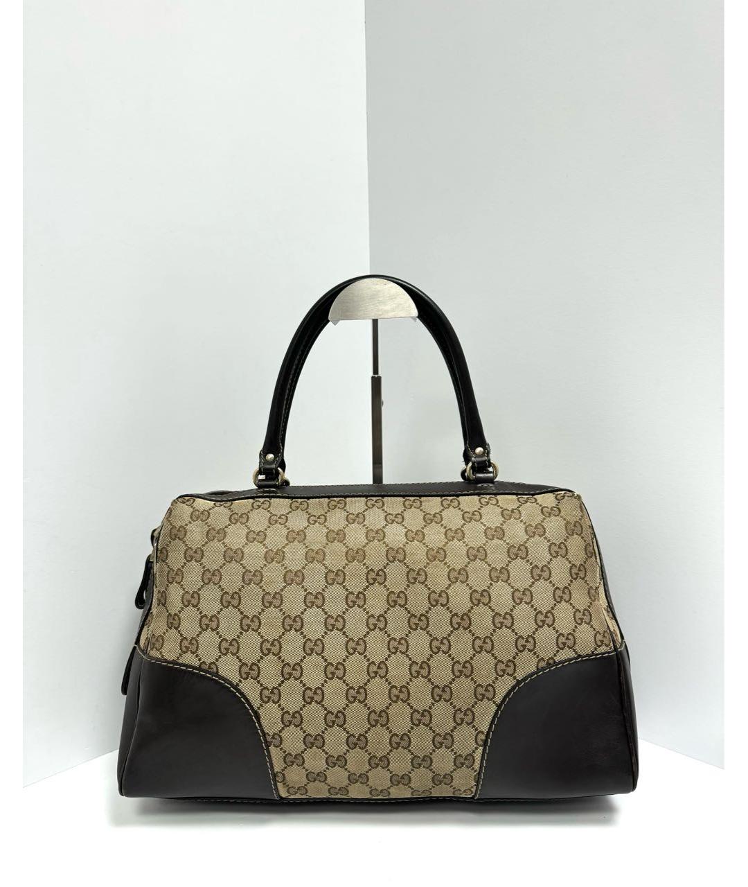 GUCCI Бежевая тканевая сумка с короткими ручками, фото 3