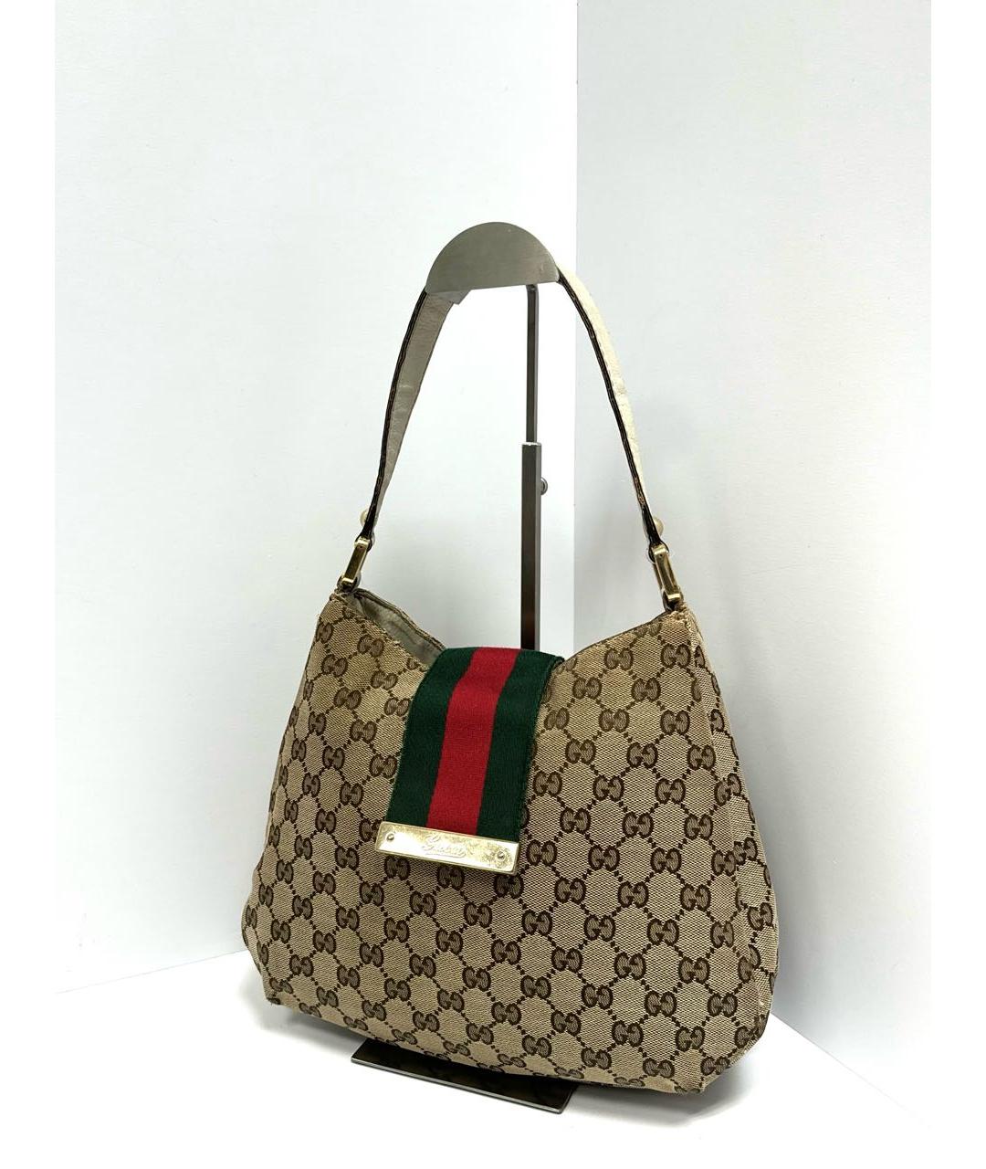 GUCCI Бежевая тканевая сумка через плечо, фото 2