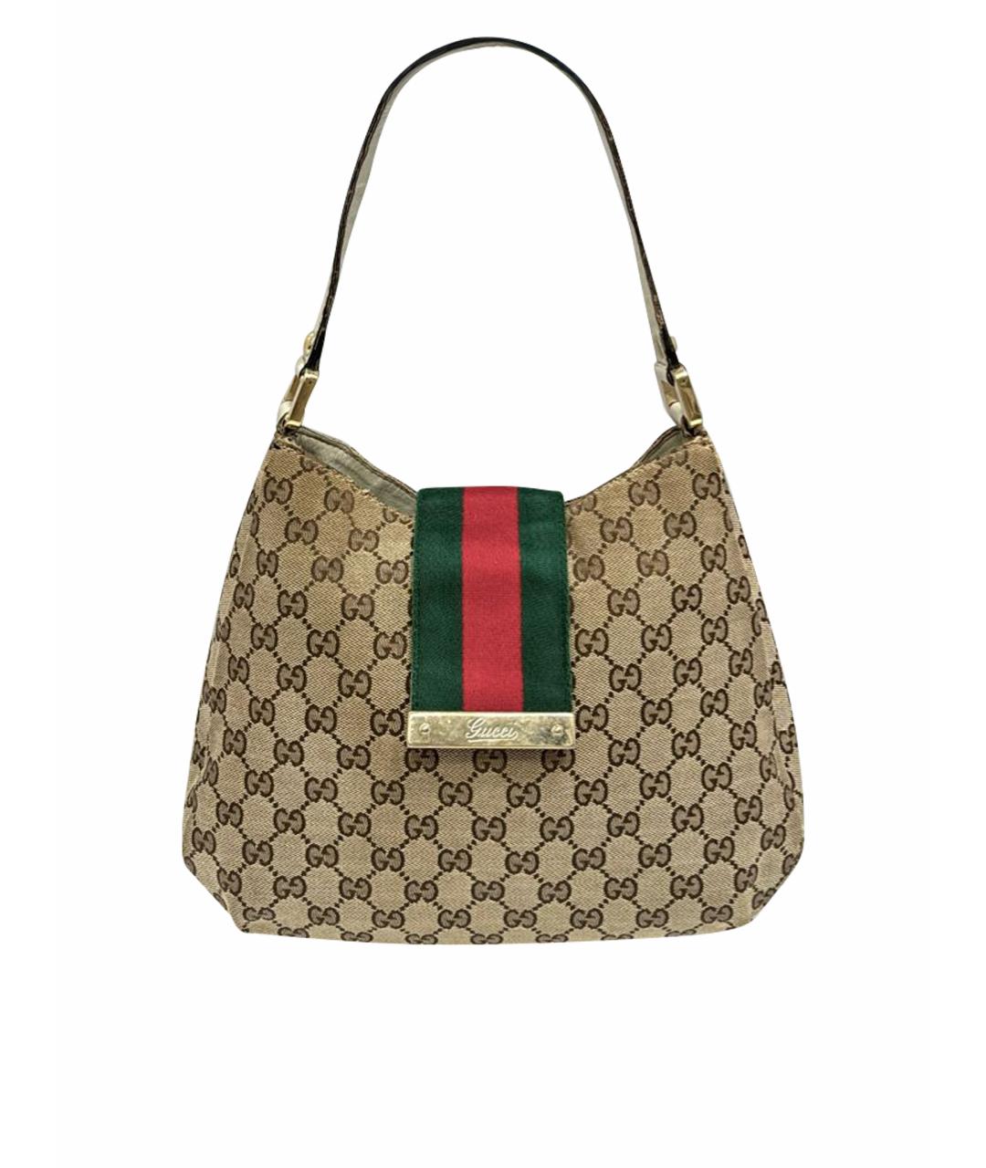 GUCCI Бежевая тканевая сумка через плечо, фото 4