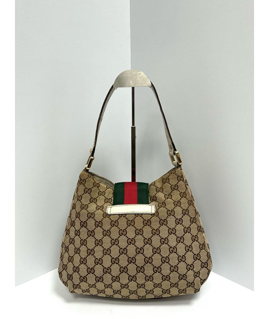 GUCCI Бежевая тканевая сумка через плечо, фото 3