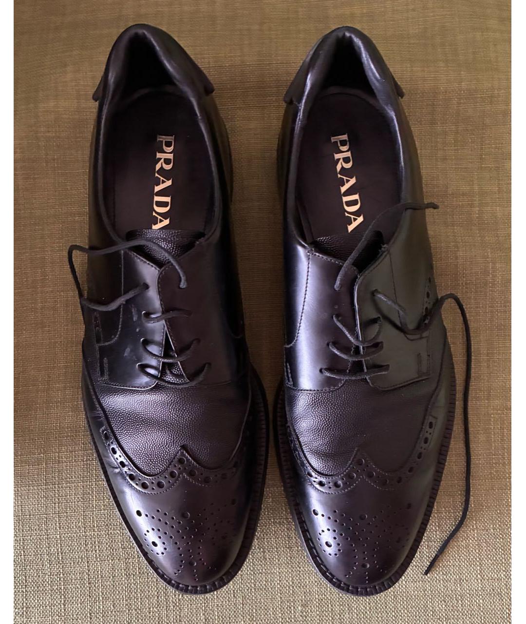 PRADA Черные кожаные туфли, фото 2