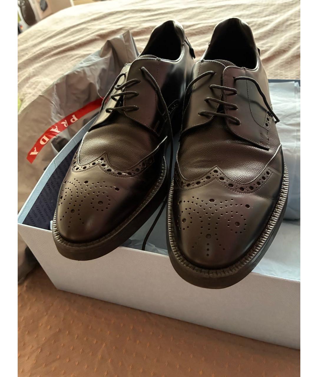 PRADA Черные кожаные туфли, фото 5