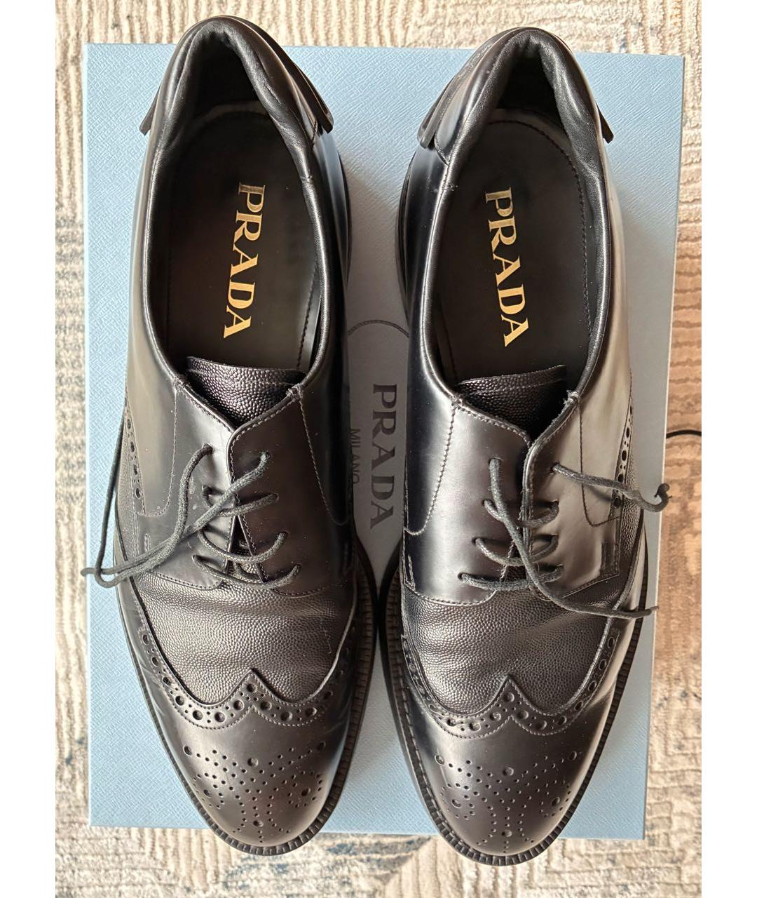 PRADA Черные кожаные туфли, фото 7