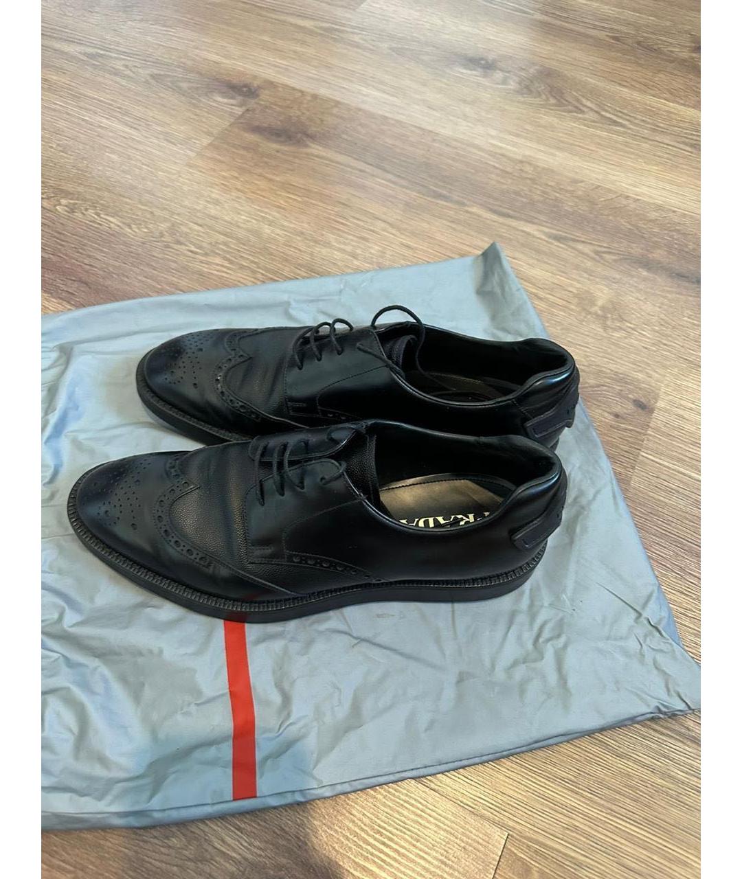 PRADA Черные кожаные туфли, фото 9