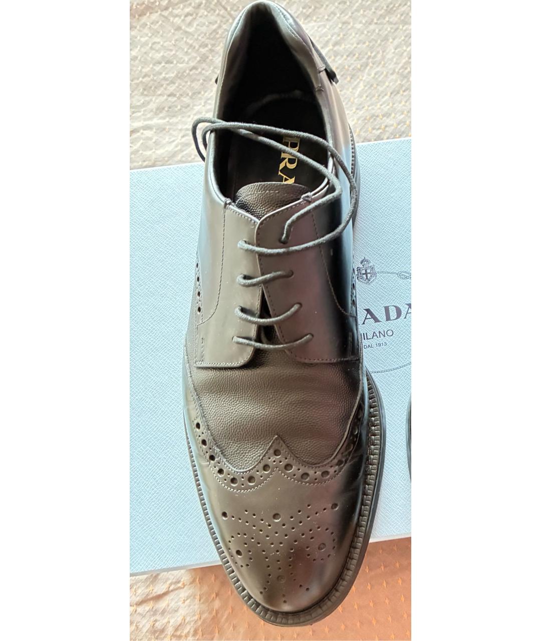 PRADA Черные кожаные туфли, фото 8