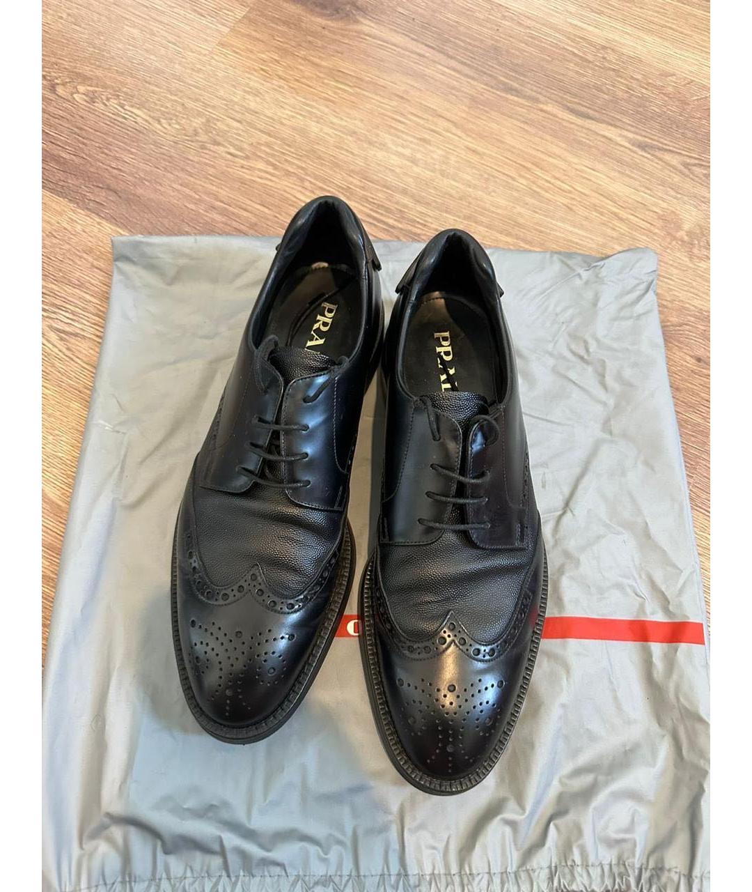 PRADA Черные кожаные туфли, фото 3