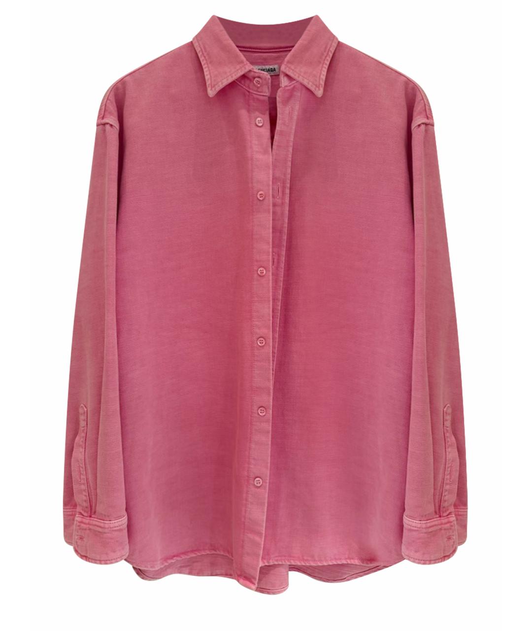 BALENCIAGA Розовая хлопковая рубашка, фото 1