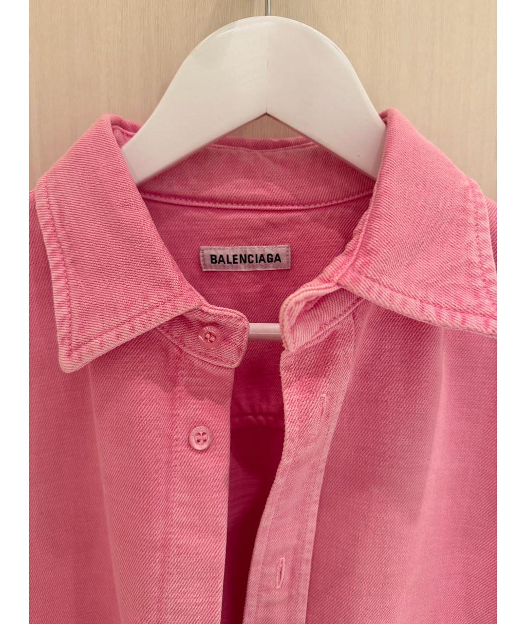 BALENCIAGA Розовая хлопковая рубашка, фото 3
