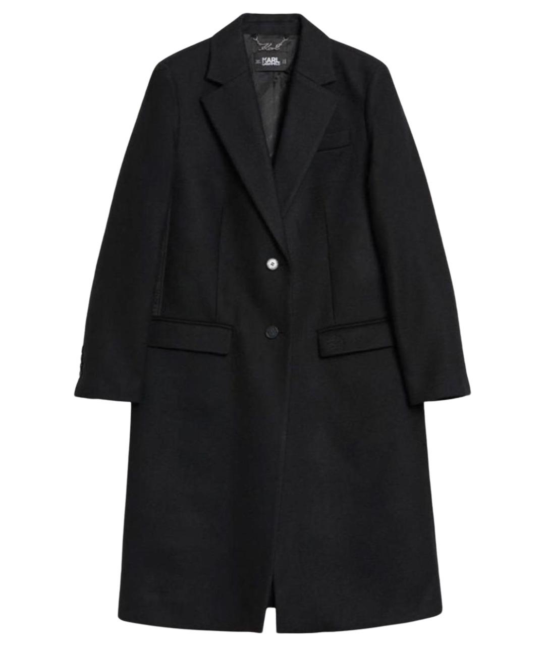 KARL LAGERFELD Черное шерстяное пальто, фото 1