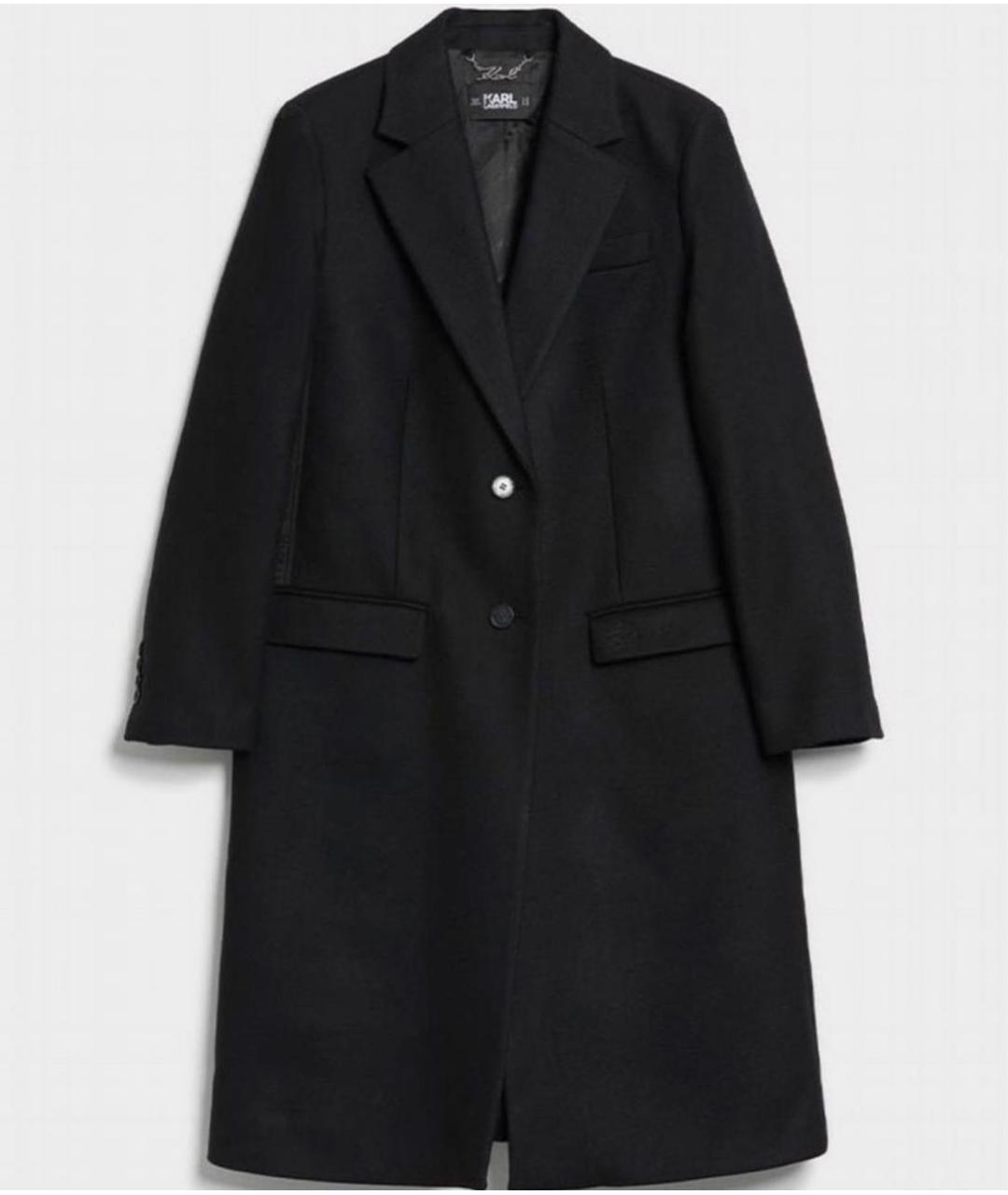 KARL LAGERFELD Черное шерстяное пальто, фото 9