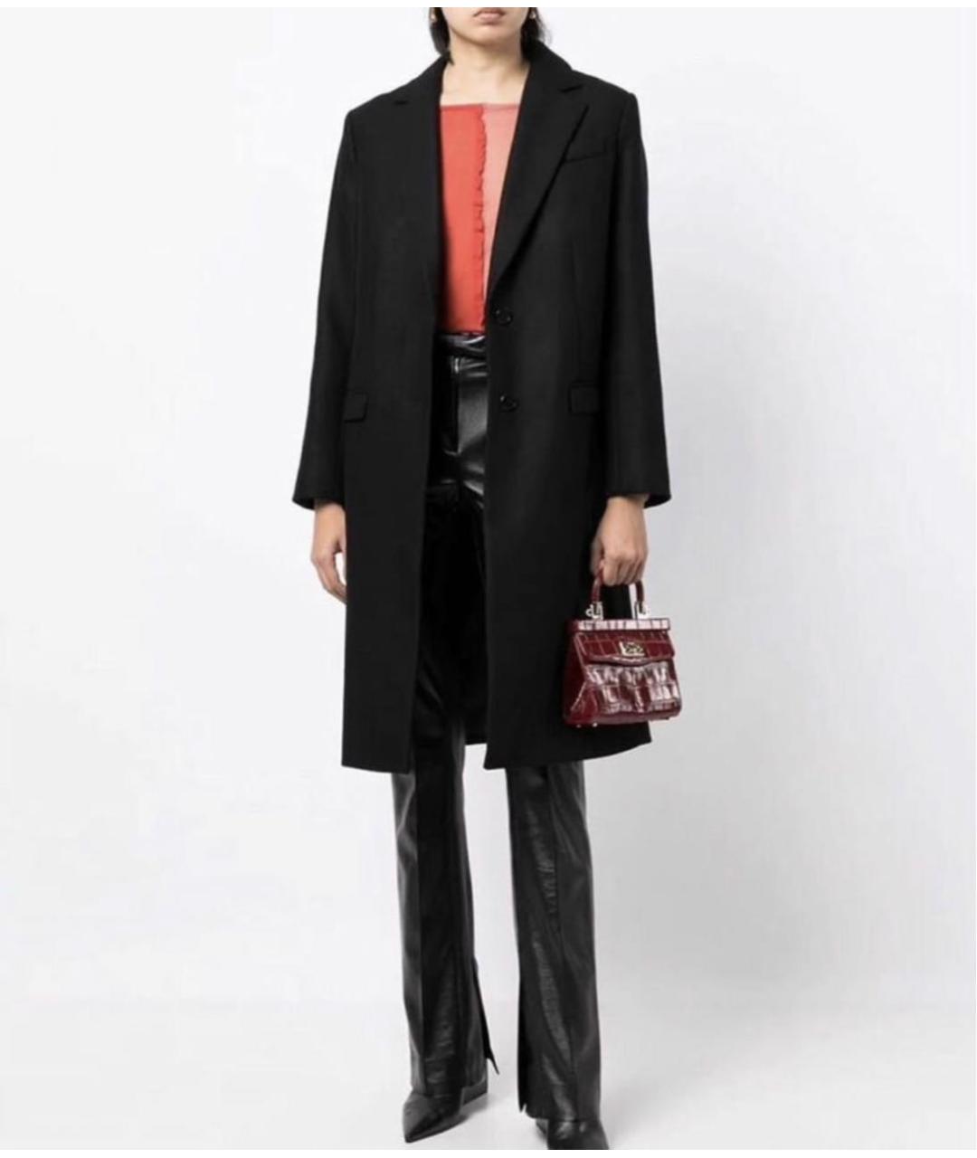 KARL LAGERFELD Черное шерстяное пальто, фото 3