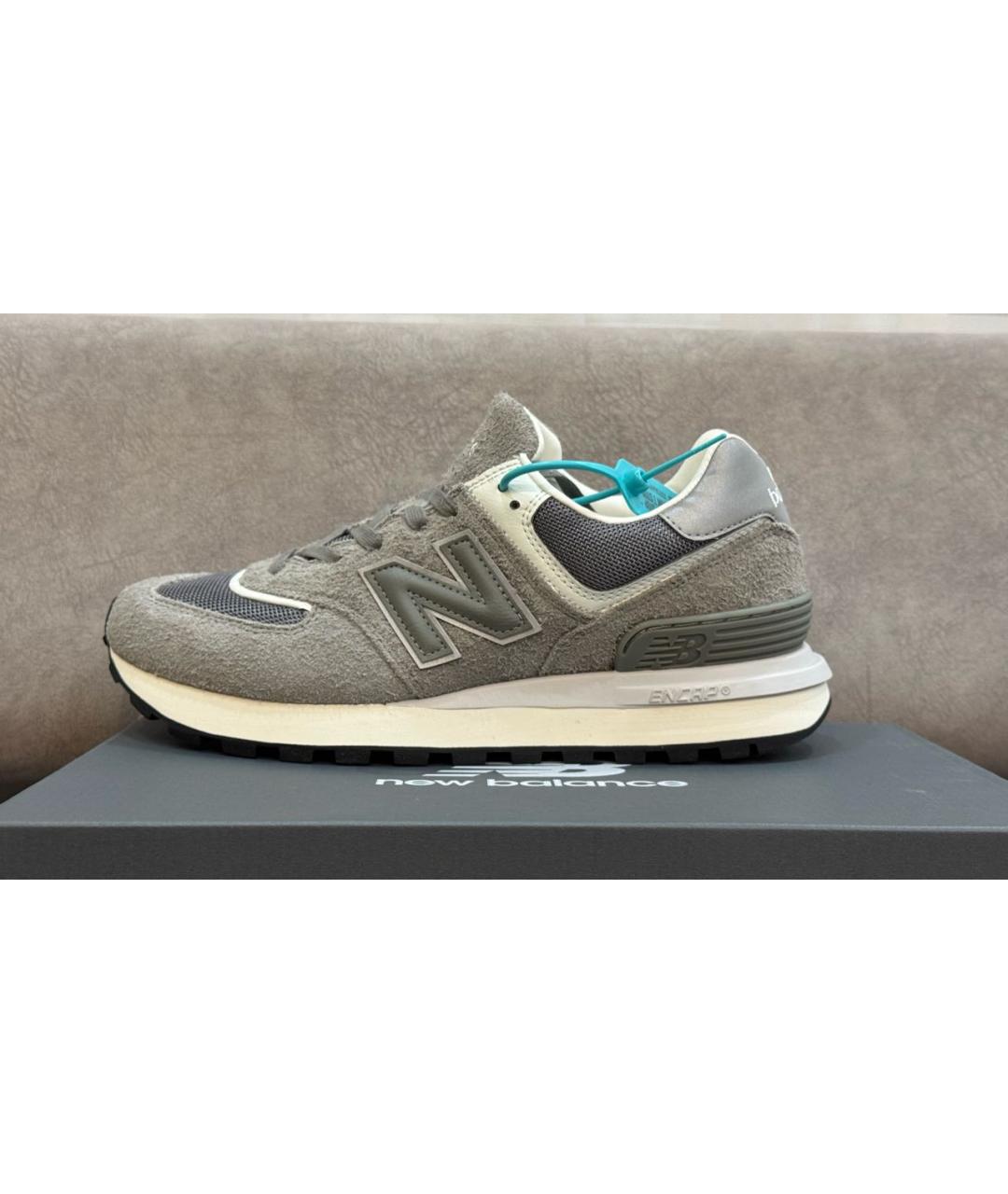 NEW BALANCE Серые замшевые низкие кроссовки / кеды, фото 9