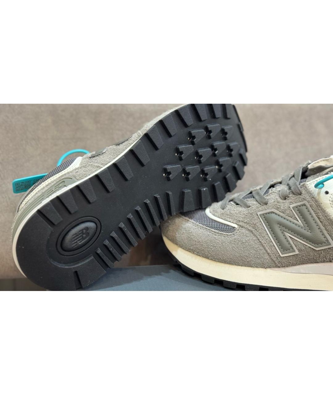 NEW BALANCE Серые замшевые низкие кроссовки / кеды, фото 7