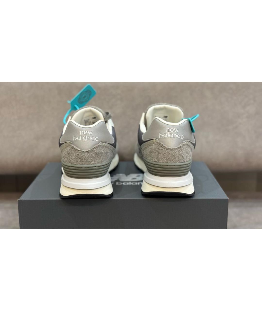 NEW BALANCE Серые замшевые низкие кроссовки / кеды, фото 4