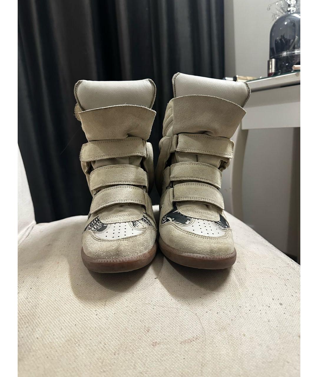 ISABEL MARANT Бежевые замшевые кроссовки, фото 3