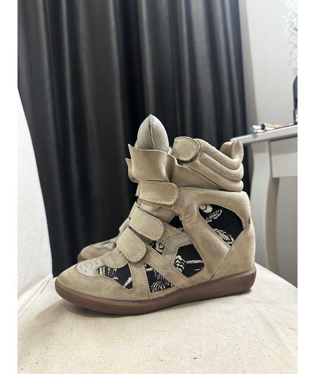 ISABEL MARANT Бежевые замшевые кроссовки, фото 5