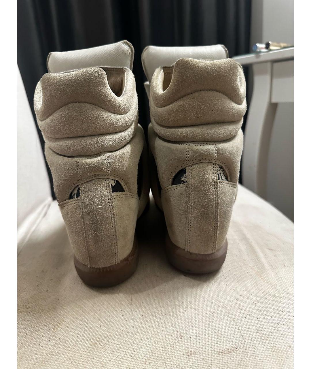 ISABEL MARANT Бежевые замшевые кроссовки, фото 4