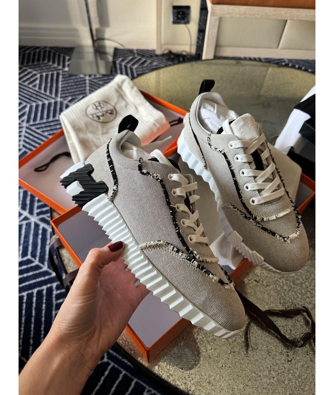 HERMES Мульти текстильные кеды, фото 3