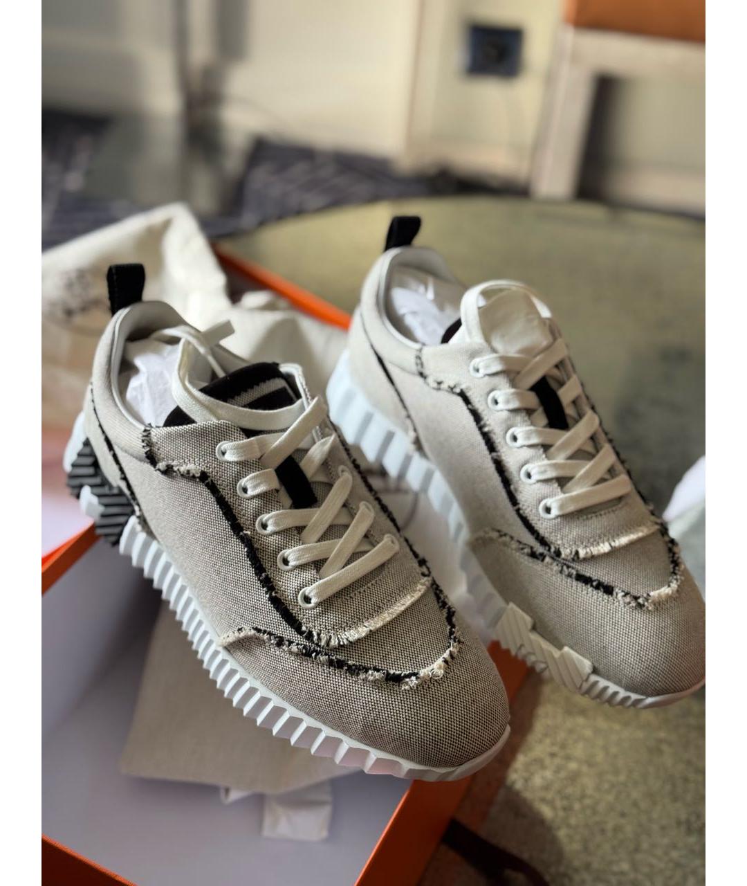 HERMES Мульти текстильные кеды, фото 2