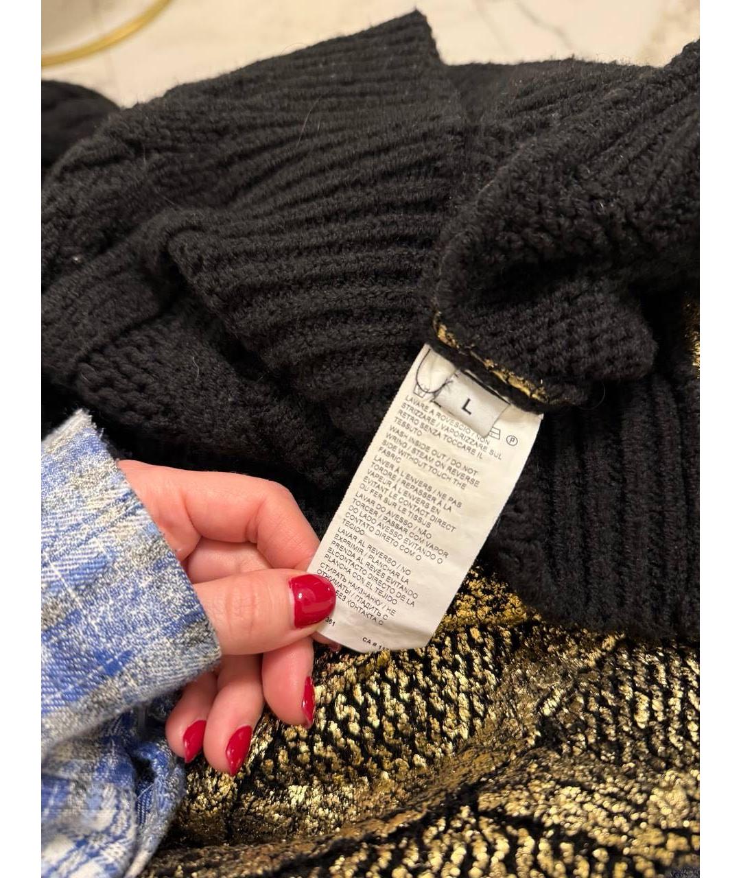 PINKO Черное шерстяное повседневное платье, фото 5
