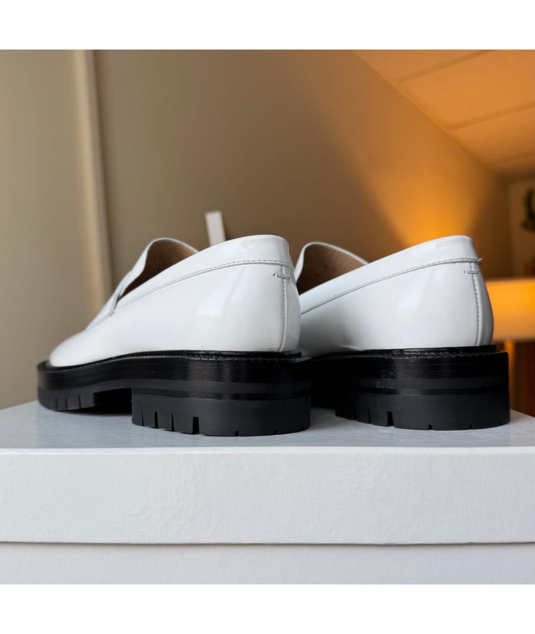 MAISON MARGIELA Белые кожаные ботинки, фото 5