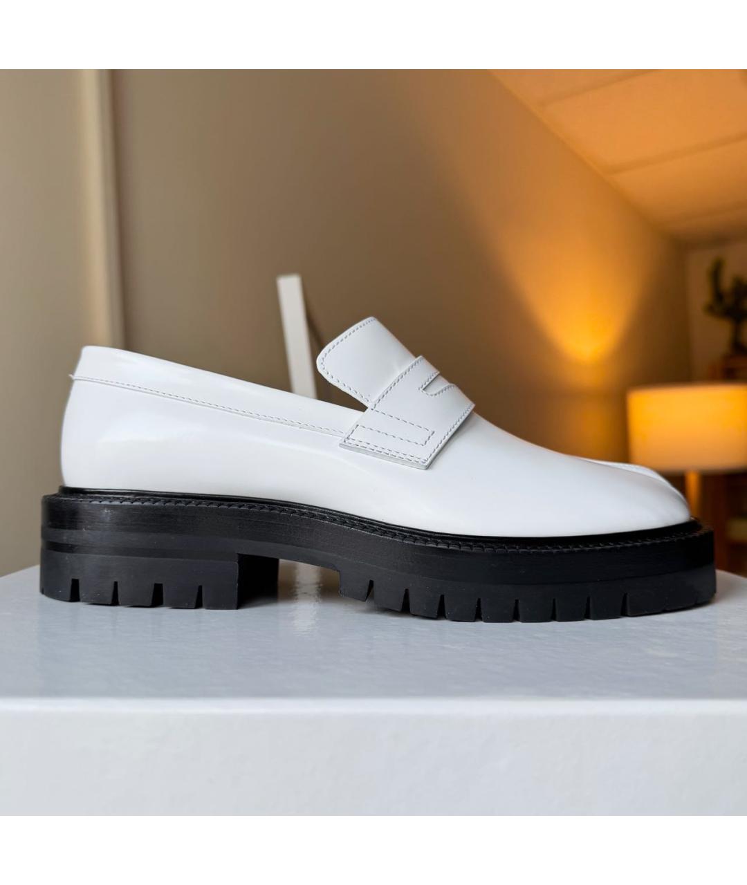 MAISON MARGIELA Белые кожаные ботинки, фото 9