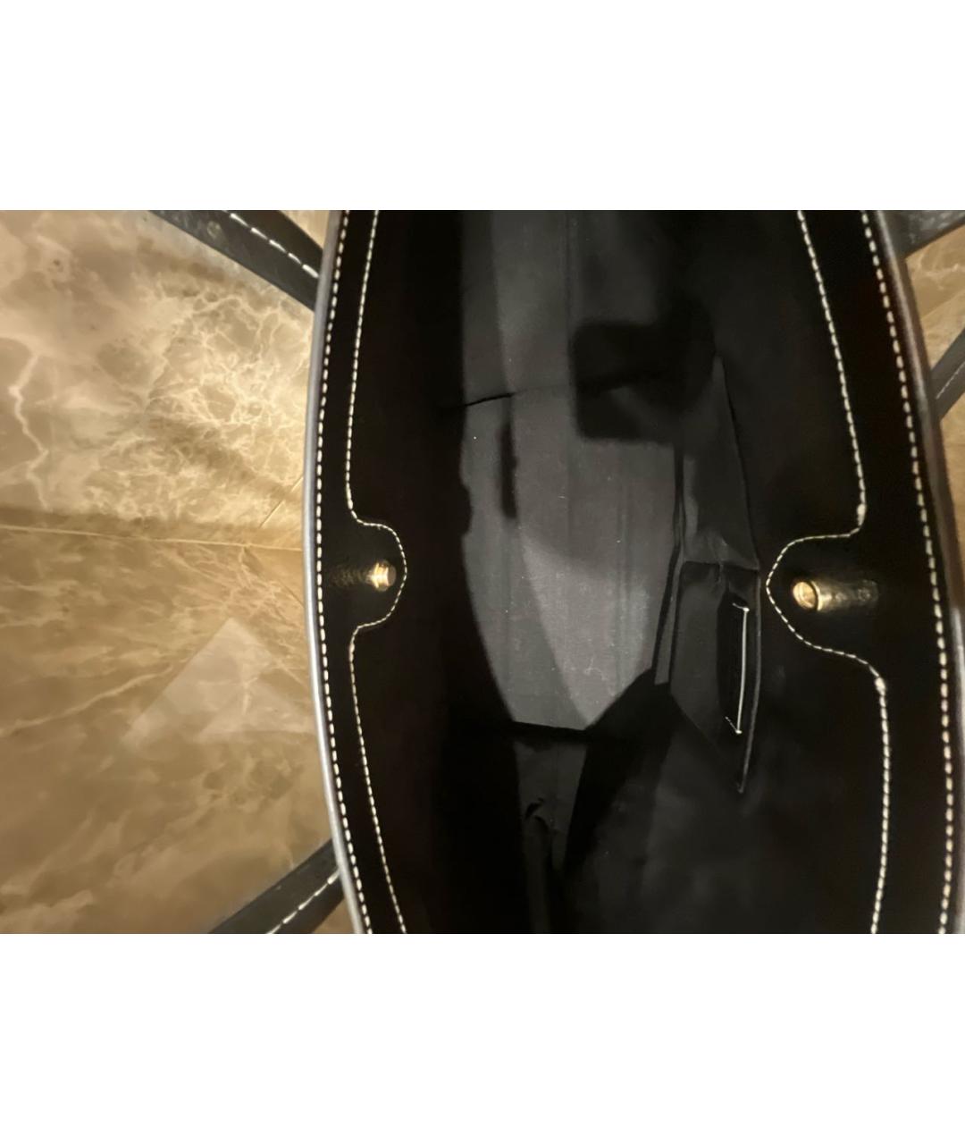 KARL LAGERFELD Черная кожаная сумка тоут, фото 4