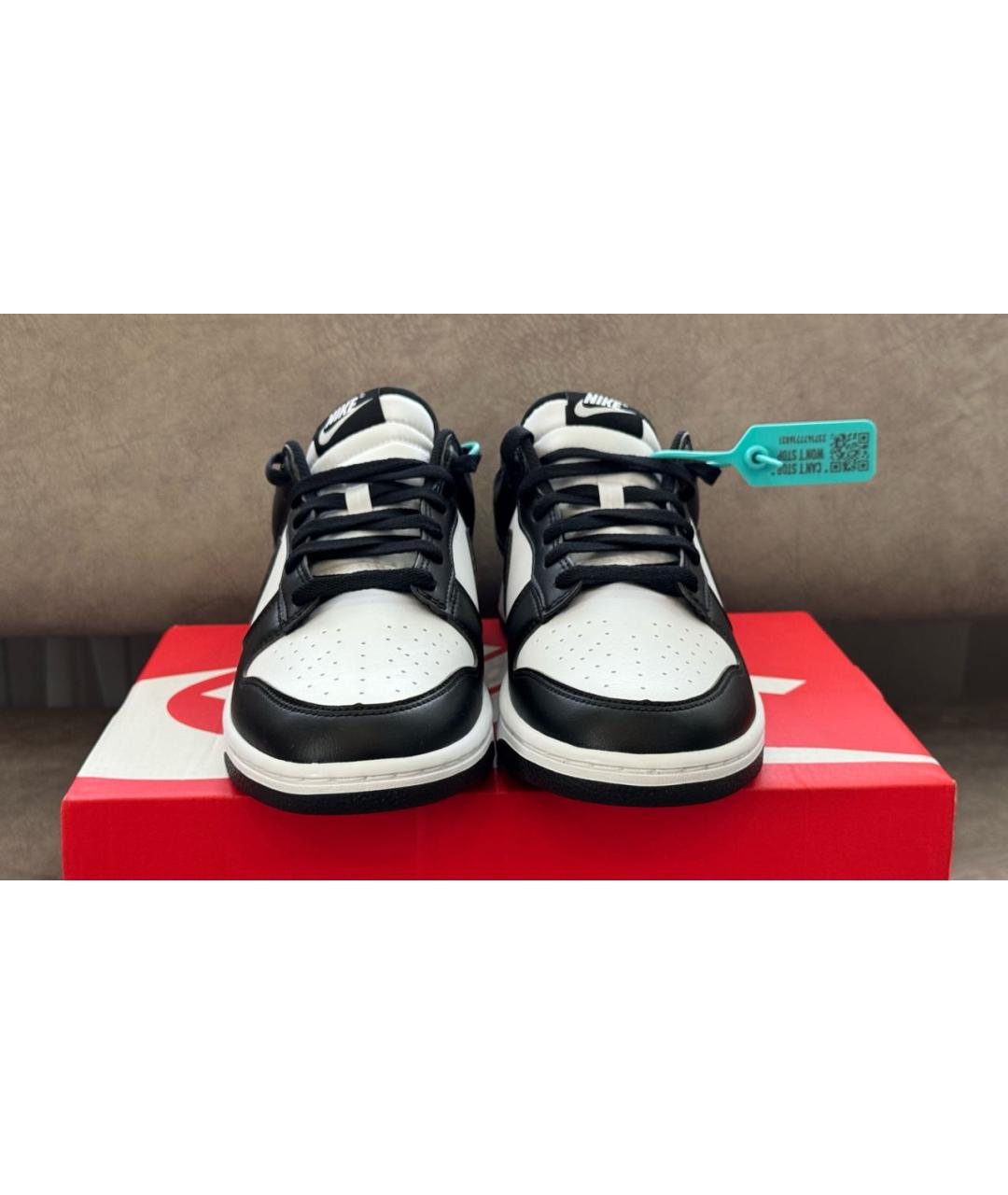 NIKE Черные кожаные низкие кроссовки / кеды, фото 2