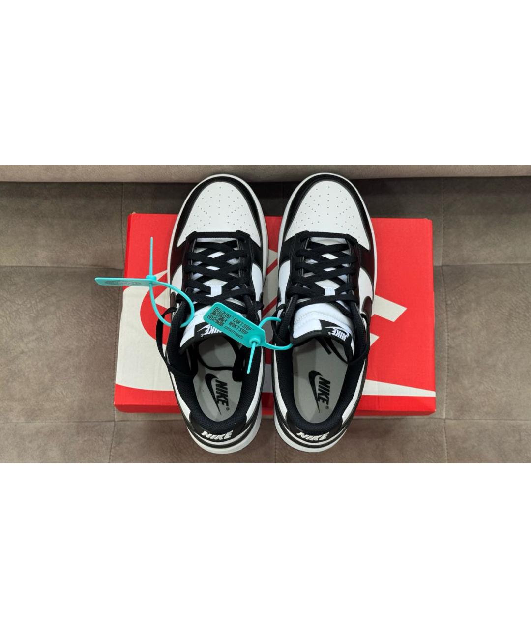 NIKE Черные кожаные низкие кроссовки / кеды, фото 3