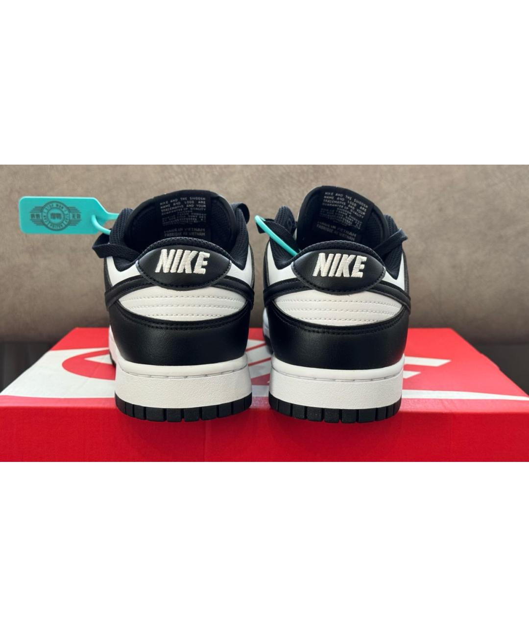 NIKE Черные кожаные низкие кроссовки / кеды, фото 4