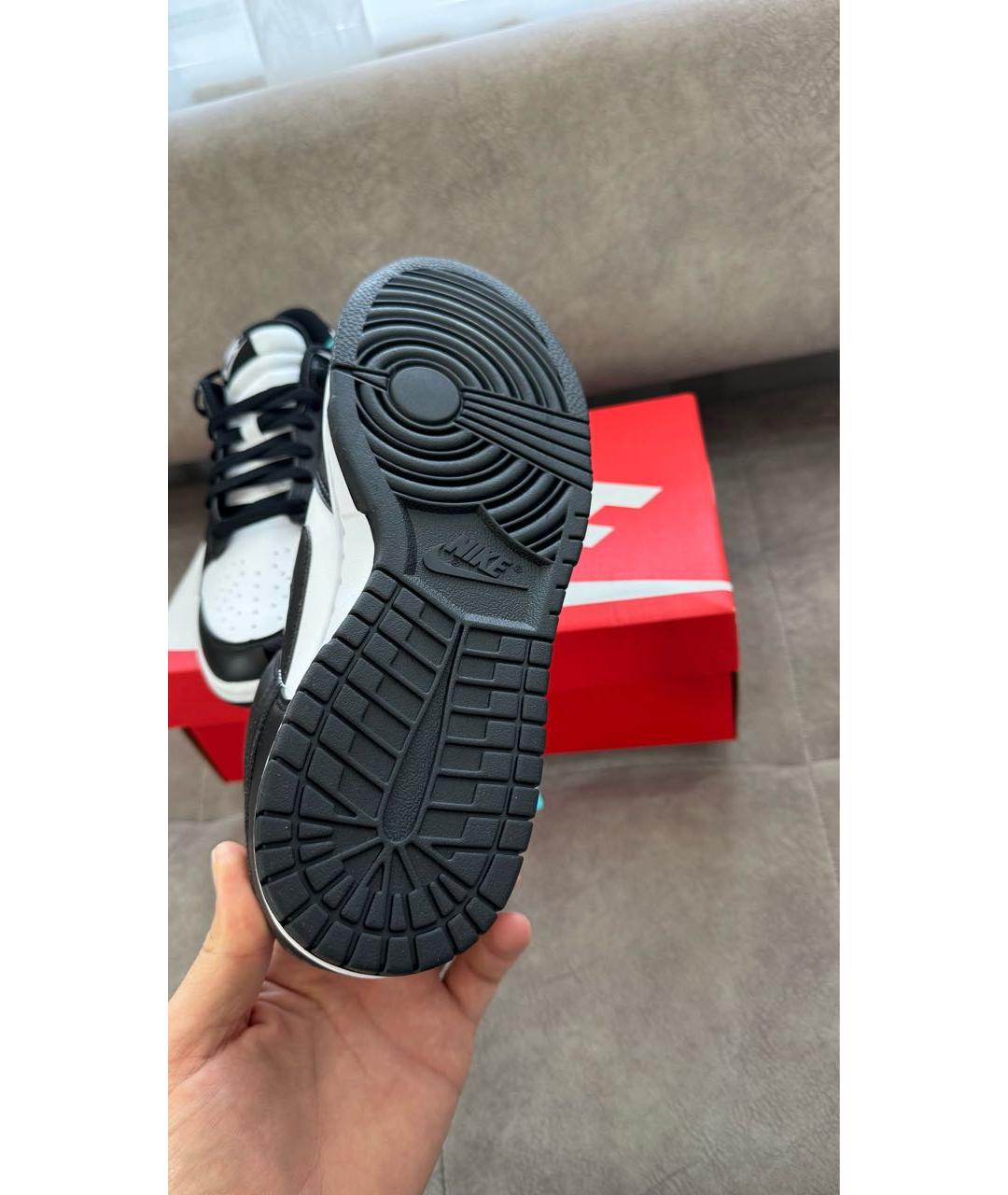 NIKE Черные кожаные низкие кроссовки / кеды, фото 6