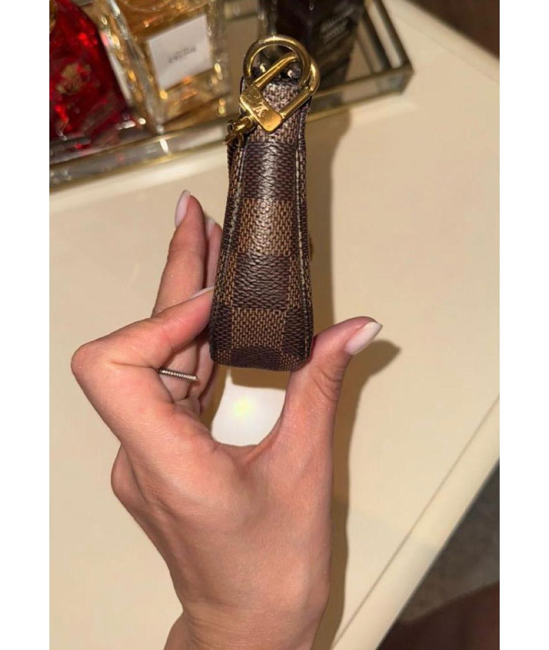 LOUIS VUITTON Коричневая кожаная сумка с короткими ручками, фото 4