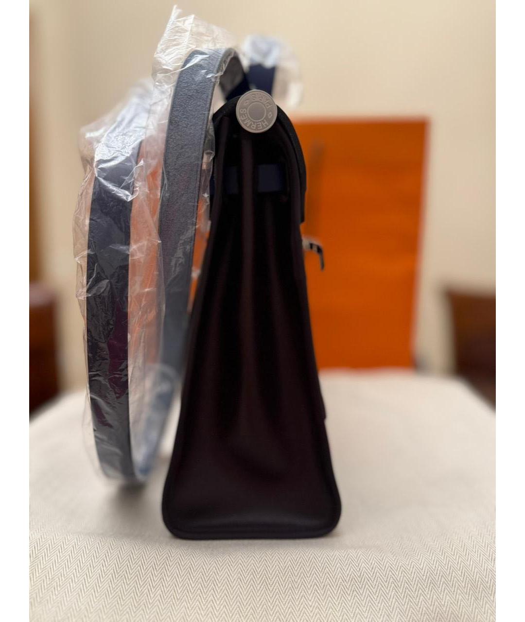 HERMES Бордовая кожаная сумка с короткими ручками, фото 5