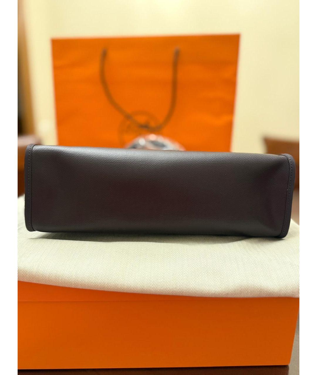 HERMES Бордовая кожаная сумка с короткими ручками, фото 3