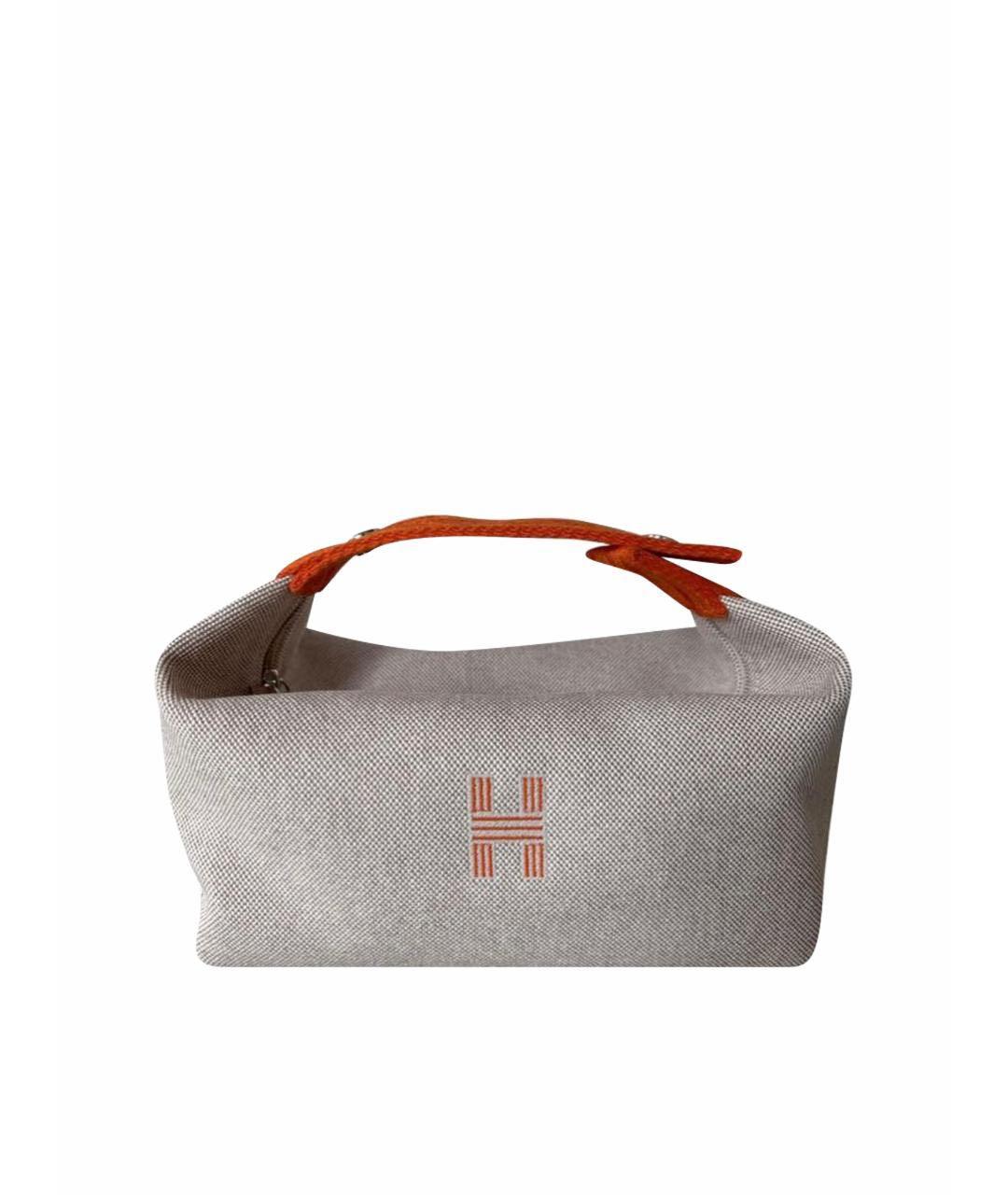 HERMES Серая тканевая косметичка, фото 1