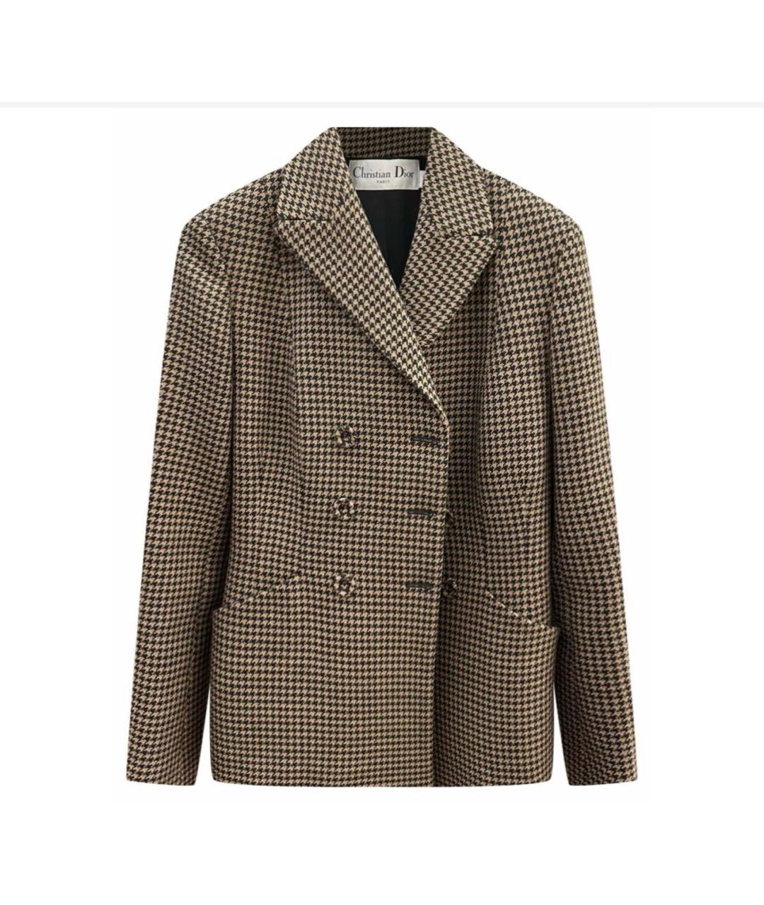CHRISTIAN DIOR Коричневый шерстяной жакет/пиджак, фото 6