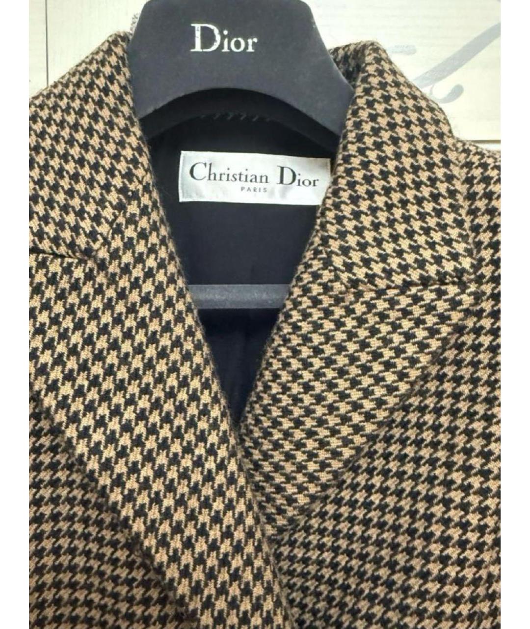 CHRISTIAN DIOR Коричневый шерстяной жакет/пиджак, фото 4