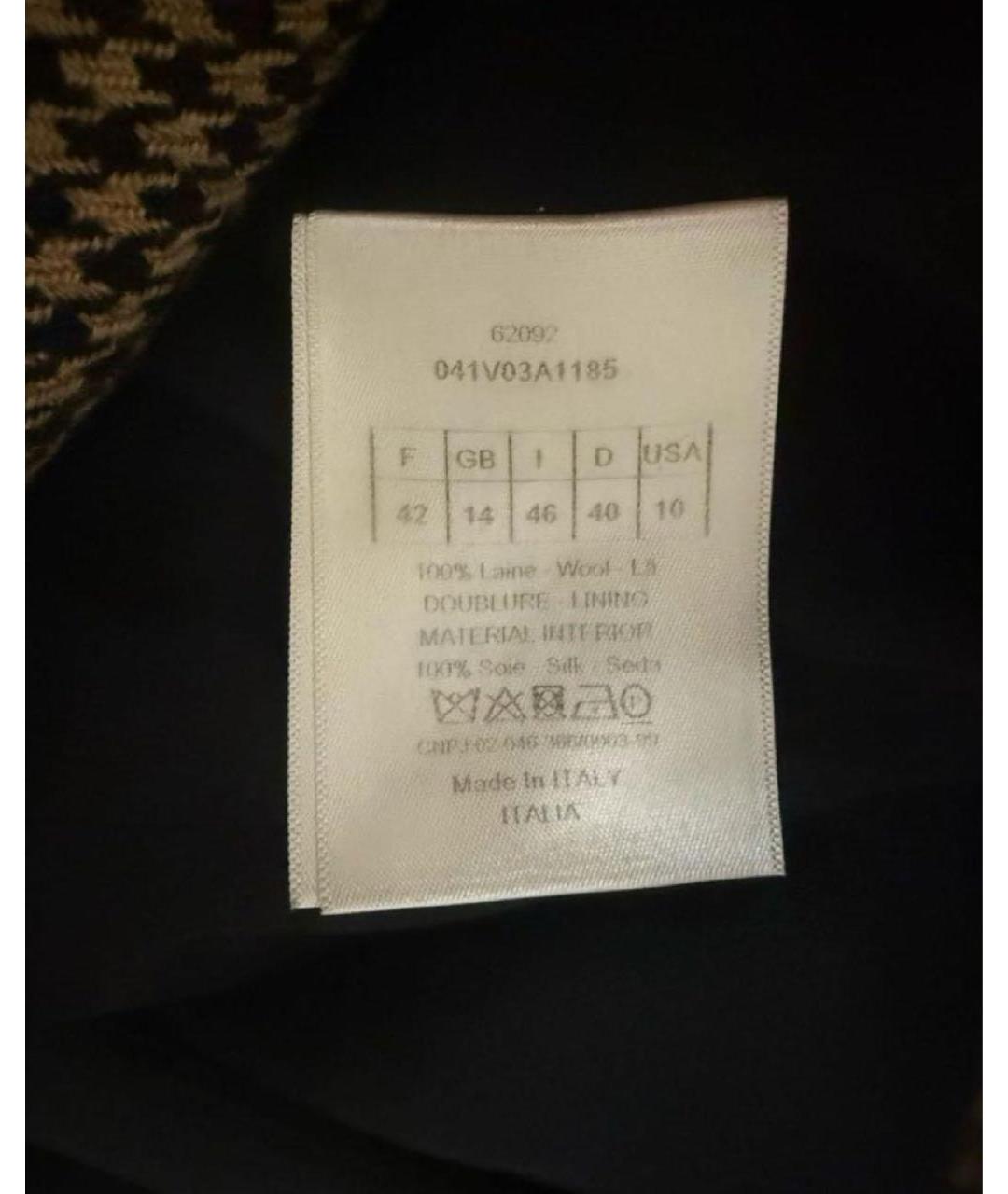 CHRISTIAN DIOR Коричневый шерстяной жакет/пиджак, фото 5
