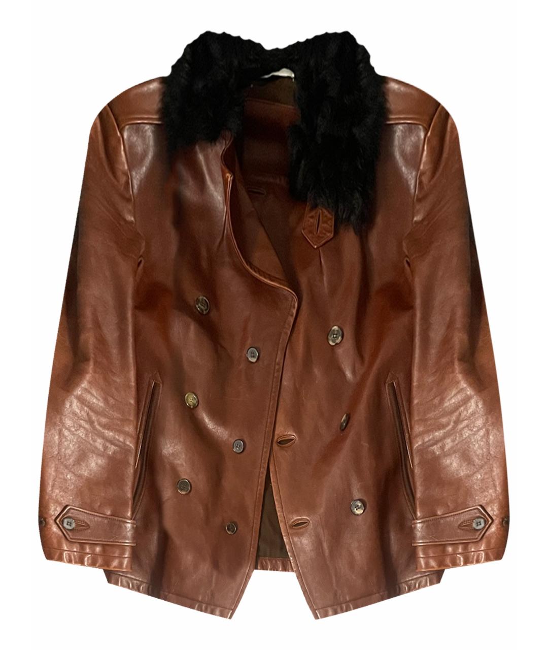 YVES SAINT LAURENT BEAUTY Коричневая кожаная куртка, фото 1