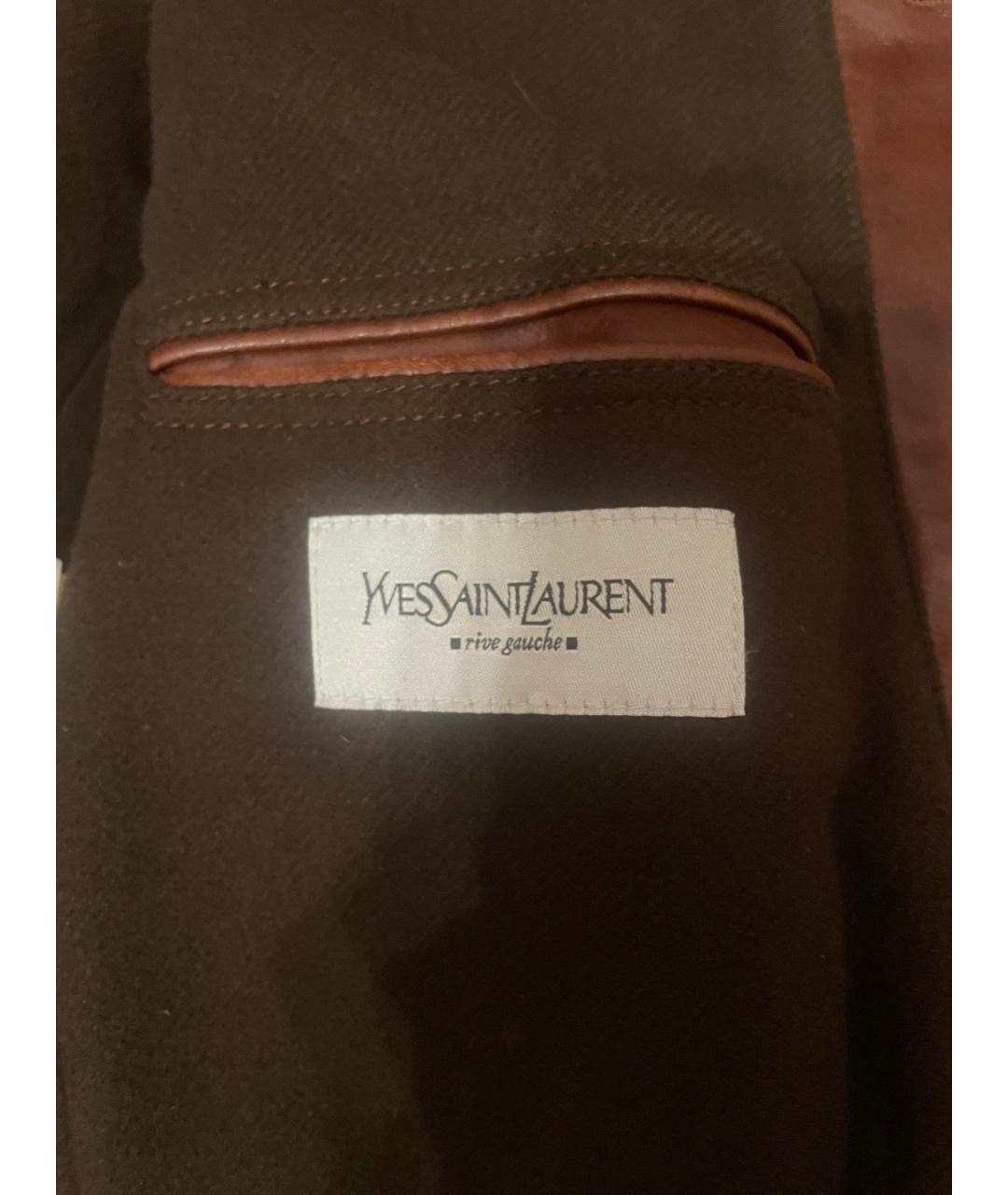 YVES SAINT LAURENT BEAUTY Коричневая кожаная куртка, фото 3