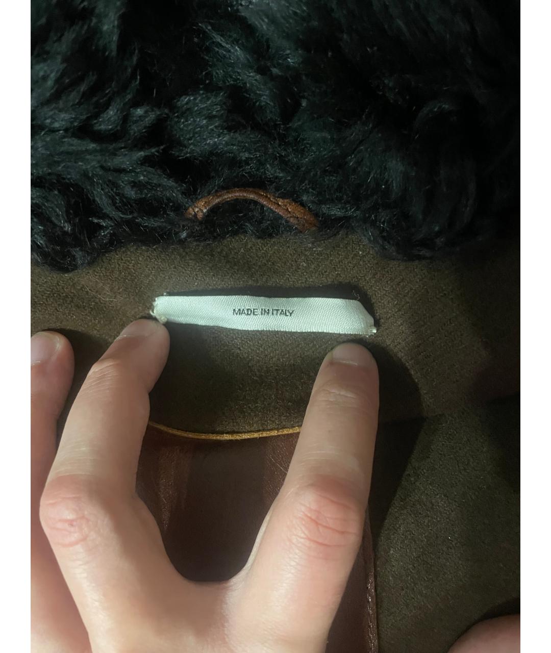 YVES SAINT LAURENT BEAUTY Коричневая кожаная куртка, фото 5