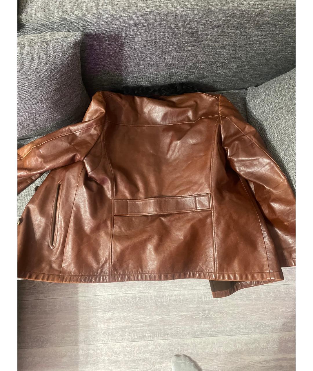 YVES SAINT LAURENT BEAUTY Коричневая кожаная куртка, фото 2