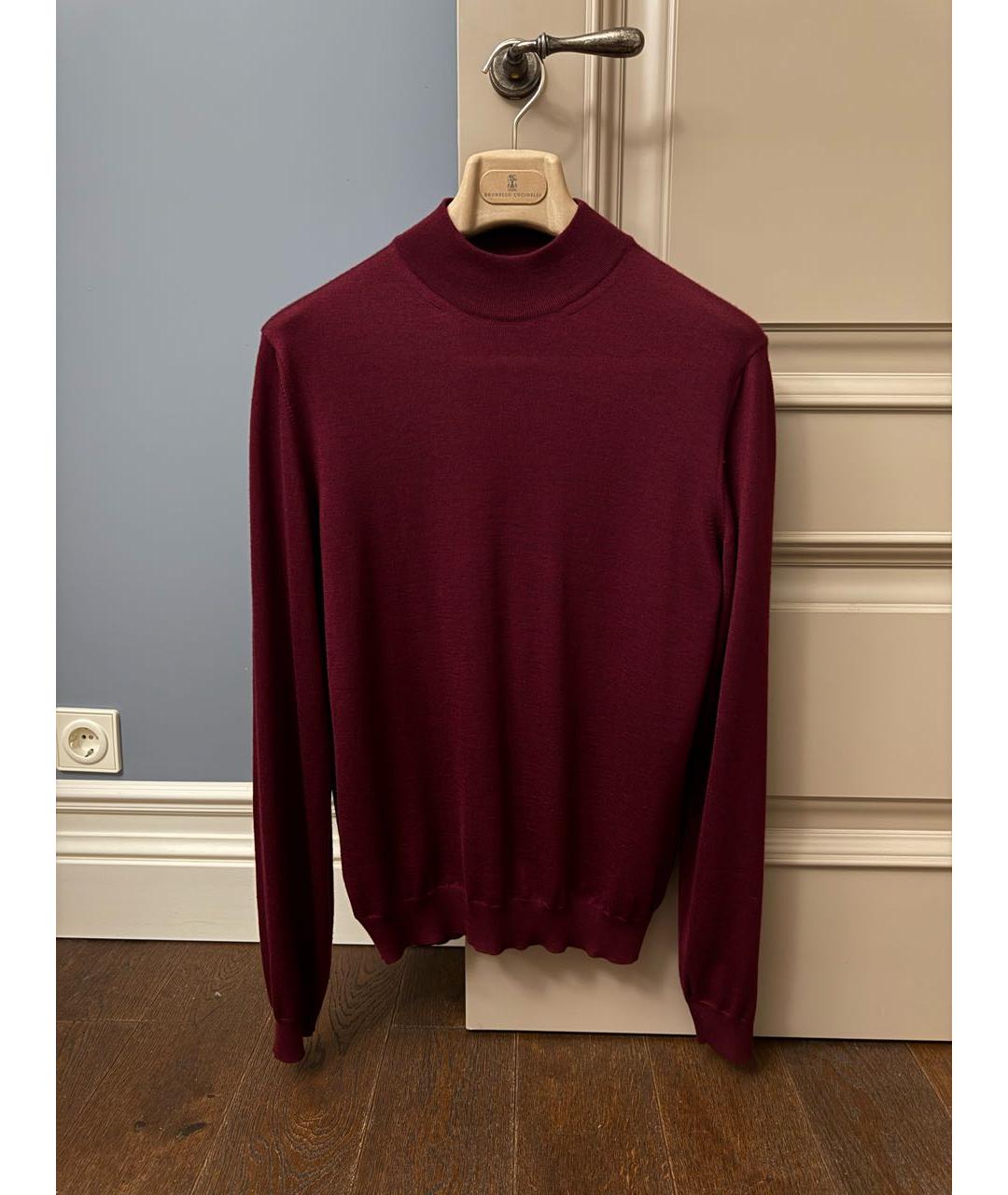 MALO Бордовый кашемировый джемпер / свитер, фото 2