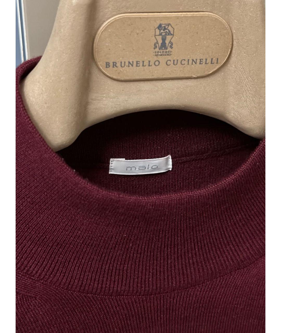 MALO Бордовый кашемировый джемпер / свитер, фото 4