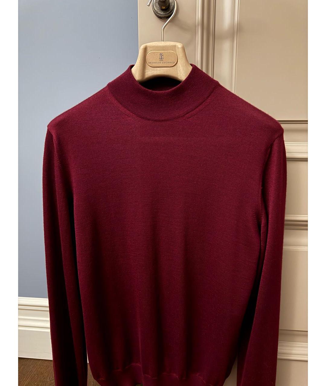 MALO Бордовый кашемировый джемпер / свитер, фото 3